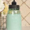 Colonial Tin Works Vintage Glass Jar Mason Storage Container, Clear, Cylindrical, 1 Quart, 3.75 x 9.75 x 9.75 inches, Pump Dispenser