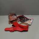 Jutom 5 Pcs Halloween 60s Costume Accessories Set, Copper Red Wig Satin Headband Pearl Choker Necklace Earrings Cinch Belt for 60s Cosplay Party