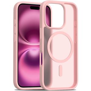 3 x Magnetic for iPhone 16 Pro Max Case [Mil-Grade Drop Protection] [Compatible with Magsafe] Shockproof Slim Translucent Matte Protective Phone Case - Pink