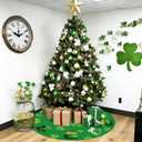 St Patricks Day Tree Skirt St Patricks Day Decorations 36" Reversible Shamrock Double Sided Print Mat for Trees St Patricks Day Decor Holiday Party Garden Indoor Home Decorations