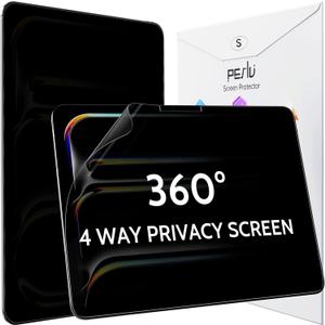 360 Privacy Screen for iPad Pro 11 Inch M4/M5 [2024/2025 5th/6th Gen], Anti Glare Blue Light Spy Filter Private Cover, High Sensitive Bubble-Free Easy Install Black Security Protector