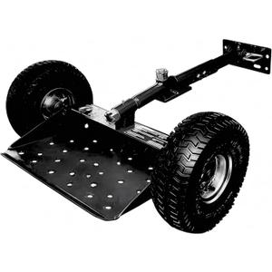 Jungle Jim's Jungle Wheels Lawn Mower Sulky Black Edition Stand-On Two-Wheel Sulky for Walk-Behind Mowers Folding Trailer Hook Up 10" Wheels 