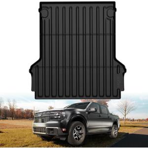 LASFIT Truck Bed Mat for Ford Maverick 2026 2025 2024 2023 2022 Hybrid & Gasoline TPE All Weather Truck Bed Liner Custom Fit Bed Mat(Not fit with Drop-in Bed Liner), 1PC Black