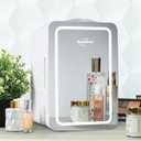 Koolatron Mirrored LED Mini Cooler/Mini Fridge for Cosmetics, Beverages, Food, or Medicines (6 Liters/6.3 Quarts), Small