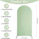 Spandex Fitted Wedding Arch Cover 6.6FT Sage Green Arch Backdrop Cover, Round Top Chiara Backdrop Stand Covers for Wedding Birthday Party Baby Shower Banquet Arch Decoration (Sage Green, 6.6FT)