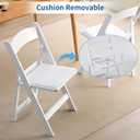 KAIHAOWIN Resin Folding Chairs 4 Pack Foldable Chair with Vinyl Padded Seat Indoor Outdoor for Events Party Wedding-White