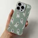 Cute Halloween White Ghost Case Compatible with iPhone 13 Pro, Spooky Ghost Case for iPhone 13 Pro for Teens Men and Women, Cool TPU Bumper Phone Case Cover