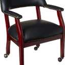 Boss Captains Chair In Black Vinyl W/ Casters