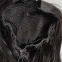 Long Straight Middle Frenge for White Hair Wavy 24inch High Temperature Fiber Machine Made (Ntural Black,Straight)