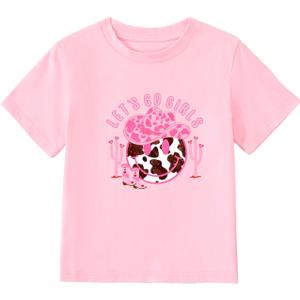 Girl's Cowgirl T-Shirt Vintage Western Rodeo Graphic Top Pink (Pink, 12Y)