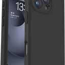 Vooii Compatible with iPhone 16 Pro Max Case, Liquid Silicone Upgrade [Camera Protection] [Soft Anti-Scratch Microfiber Lining] Shockproof Phone Case for iPhone 16 Pro Max 6.9 inch - Black