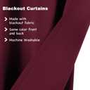 Turquoize Blackout Draperies Curtains for Bedroom Room Darkening Curtains Window Panel Drapes 2 Panels - 52 inch Wide by 96 inch Long Grommet Top Thermal Insulated Blackout Curtains, Burgundy