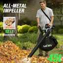 Cordless Leaf Blower & Vacuum SOYUS 3-in-1, Leaf Vacuum Mulcher 385CFM with Brushless Motor & 5 Speed Control, Electric Leaf Blower for Lawn Care, Included 45L Bag 2 x 20V 4.0Ah Battery and Charger