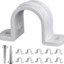 10 Set Pipe Clamps,SCH 1 in (32 MM) PVC Pipe Strap Clips,Two Hole Plastic Pipe Clamps,Conduit Strap Clamps