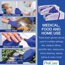ProCure [200 Count] Disposable Nitrile Gloves - Latex Free, Powder Free Medical Exam Gloves (Purple, M)
