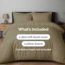 Duvet Cover Full Size Set - Extra Soft Full Duvet Cover 80" x 90" with 2 Pillow Shams - Hotel Luxury, Easy Care and Fade Free w/ Zipper Closures & Ties - All Season, Comfy, Cozy & Breathable (Khaki)