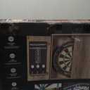 Accudart Match Pro Dartboard Cabinet Set - Official Size - Self Healing Sisal - Modern Style Woodgrain - Two Built-in Dartholders - LED Lighting - Includes Scoreboard, Chalk, Eraser, and Six Darts