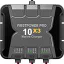 Upgraded 3 Bank Marine Battery Charger 10X3, 30A (10A/Bank) - 12V Waterproof Onboard Battery Charger, Battery Maintainer & Desulfator for SLA/AGM, Lithium (LiFePO4), Calcium & Deep-Cycle Battery