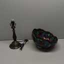 Tiffany Lamp Stained Glass Table Lamp Bedside Reading Light W12H19 Inches (Tulip Style)