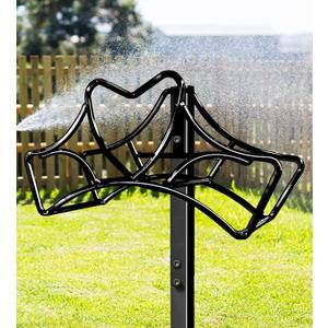 Outdoor Garden Hose Holder, Black Metal Freestanding Water Pipe Hanger, Rustproof Weather Resistant Storage Rack, 45-Inch Height