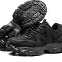 Women's Work Safety Shoes, Comfortable and Stylish Steel-Toed Footwear, Anti-Smash and Anti-Puncture Labour Insurance Shoes, Lightweight and Breathable Adventure Protection Sneakers(Black,7.5)