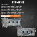3.5L V6 Aluminum Valve Covers Compatible with 2007-2016 Toyota Sienna 2007-2017 Camry 2008-2016 Highlander Replace# 11201-0P020 11202-0P020
