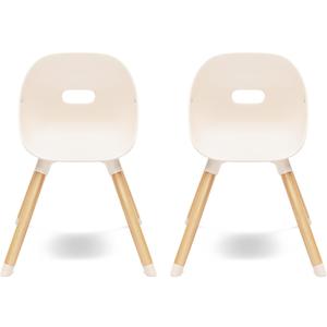 Lalo The Play Chair, Wooden and Non-Toxic Plastic Kids and Toddler Chair - Sturdy Bucket Seat and Easy to Clean Kids Chair with up to 200 lb. Weight Capacity, Set of 2 - Grapefruit