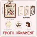 Birthday Gifts for Mom from Daughter Son 4 x 3in Mom Picture Frame Ornament with Puzzle Slot, Wooden Photo Holder for Car Hanging Mothers Day Ideas for Moms, Bonus, Mother-in-Law