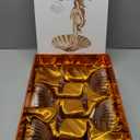 Venus Seashell Coupe Cocktail Glasses | Set of 4 | 8 oz Crystal Ribbed Champagne Saucers for Drinking P-Star and Espresso Martini, Margarita, Daiquiri, Cosmopolitan, Gimlet | Elegant Gift Glassware