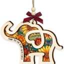2 x Friendship Elephant Christmas Ornament 2025 - Elephant Gifts, Thank You Friendship Gifts for Women, Sisterhood, BFFs, Bestfriend - Wooden Best Friend Ornament for Christmas Tree