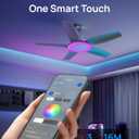 DREO Smart Ceiling Fans with Lights, Low Profile Ceiling Fan with Alexa/App, 52'' Dimmable Lighting & Color Tuning, RGB Ambient Light for Living Room, Game Room, Easy Installation, Quiet, White