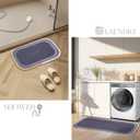 Bath Mat Rug Non Slip Quick Dry Absorbent Bathroom Rugs Thin Design Fits Under Door Ideal for Bathtub Sink Shower Room Floor Mats Comfortable Durable Rubber Backing (Blue Oval-47"17")