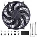 14 Inch Universal Radiator Fan High Performance Push/Pull 12V with Fan Mounting Kit Black