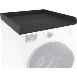 Washer Dryer Countertop Only,Edge Rails-27.5" Depth*27.5" Width Laundry Room Organization,High-Adhesion Non-Slip Protective Layer,with Edge Rails (Black)
