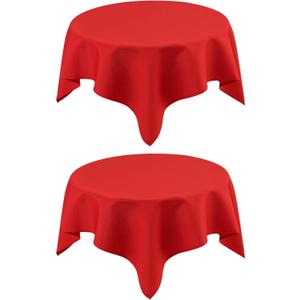 2 Pack Small Square Table Cloth 36X36 Inch Red Washable Fabric Tablecloth Polyester Solid Table Cover for Night Stand End Table Side Table Outdoor Indoor