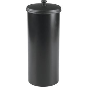 iDesign Freestanding Bathroom Toilet Paper Storage Holder with Lid for 3 Extra Rolls, Matte Black