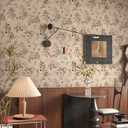 Floral Wallpaper Peel and Stick Wallpaper Boho 17.3"197" Vintage Floral Contact Paper for Cabinets Removable Self Adhesive Wall Paper for Bedroom Butterfly Flower Mural Decor Vinyl Roll