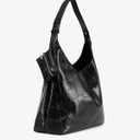 NEWBELLA Women's Hobo Shoulder Bag, Vegan Leather Wide Strap Hobo Purse, Lightweight Commute Tote Bag for Daily Work (Dark Black)