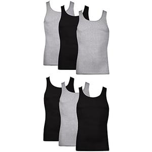 Hanes Men's Tank Top Undershirt Pack, Cool & Breathable Cotton, Moisture-Wicking Ribbed Tanks for Men, Multi-Pack, XXL