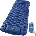 WANNTS Sleeping Pad, Ultralight Inflatable Sleeping Pad for Camping, Built-in Pump, Ultimate for Hiking - Airpad, Carry Bag,-Compact & Lightweight Camping pad(Blue)