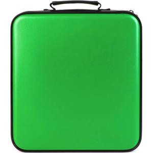 CD Case DVD Storage Case: 432 Capacity Hard Plastic DVD Case Holder Organizer Portable CD Wallet Binder Disc Holder Folder Blu Ray Album Sleeves for Car Home Travel | Audio Music (Green)