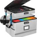 2 Layer File Box with Lock, Portable Document Organizer Box with Handle, Fireproof File Box for Home Office, Legal File Organizer Storage