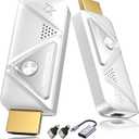 Wireless HDMI Transmitter and Receiver 382FT/100M, 2.4G+5G Plug & Play Wireless HDMI Extender Kit 4K Decode for Video and Audio to Monitor from Laptop (1TX+1RX 382FT)