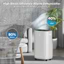 5000 Sq.Ft 80 Pint Dehumidifier for Basements, 1.72 gallon Water Tank Dehumidifiers for Home, Dehumidifier with Drain Hose, Timer, Drain Hose, Humidity Display and Silent Mode