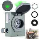 BOYISEN 50 Amp Generator Inlet Box, Pre-Drilled NEMA SS2-50P Power Inlet Box with LED Indicator for 3 Prong Generator Cord, 125/250V 12500W 50a Power Inlet Box, Waterproof for Outdoor Use, ETL Listed