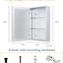 16"x24" Bathroom Medicine Cabinet with Mirror, Surface Mount Medicine Cabinet with Storage, Frameless Full Aluminum Material with 2 Adjustable Glass Shelves, Tempered Glass, Modern Silver Finish
