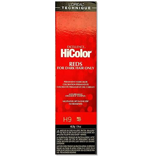 L'Oréal Technique HiColor Reds Permanent Hair Color - Lifts Dark Hair in One Step, No Brassiness, Rich, Smooth Creme Formula, Intense, Long-Lasting Color, Red Hot