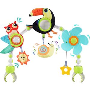 Lynncare Adjustable Arch Bassinet Toys for Infant & Toddlers, Stroller Arch, Baby Crib Toys with Fascinating Hanging for Stimulating Babys Senses and Developing Motor Skills