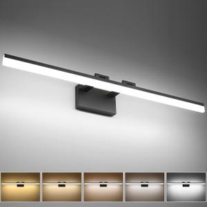 SOLFART Dimmable Matt Black Bathroom Vanity Light Light Fixtures for Bath 39.4" 5 Color Temperature LED Light Above Mirror Bathroom Vanity Lights Over Mirror 5CCT (40", Black- 5 Color Temperature & Dimmable)