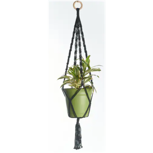 Primitive Planters Black Woven Link Plant Hanger